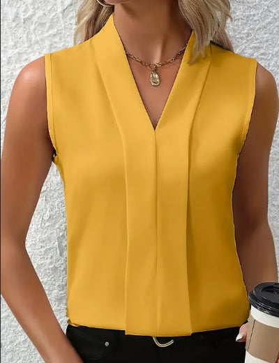 Sophia | Elegante ärmellose Bluse mit V-Ausschnitt