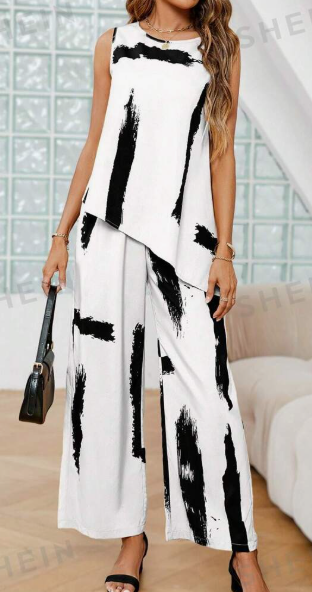 Sienna | Elegantes zweiteiliges Set mit Abstrakt-Print