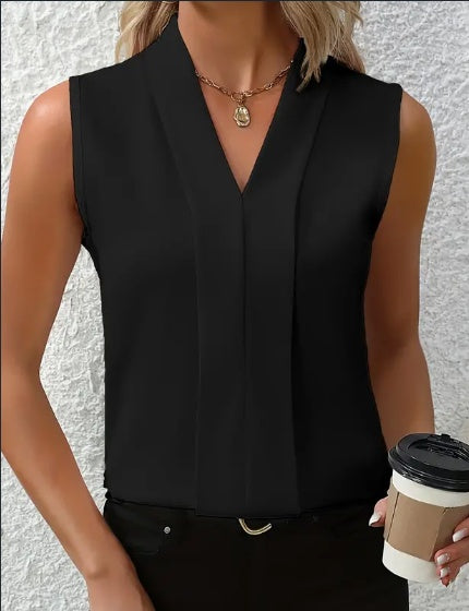 Sophia | Elegante ärmellose Bluse mit V-Ausschnitt