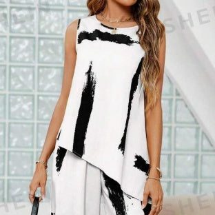 Sienna | Elegantes zweiteiliges Set mit Abstrakt-Print